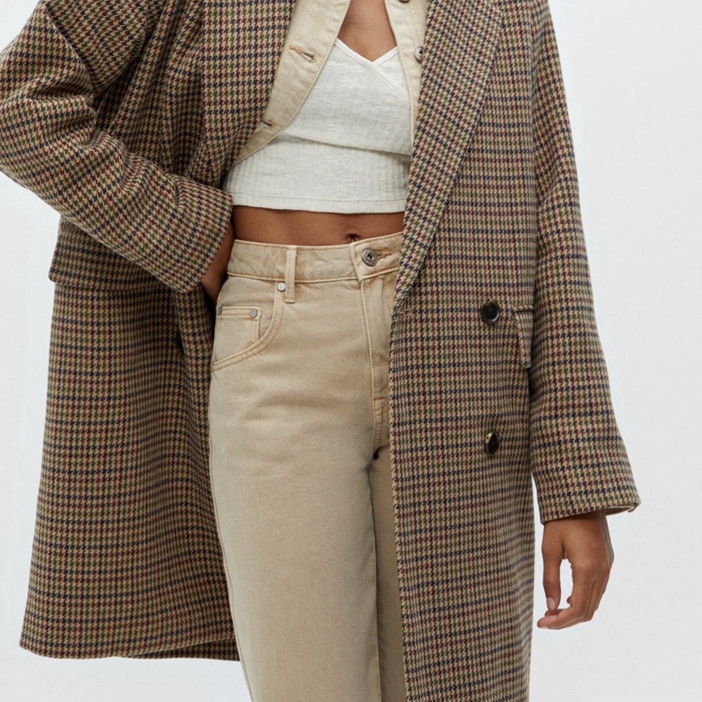 Pull&Bear Coat Tartan Size M